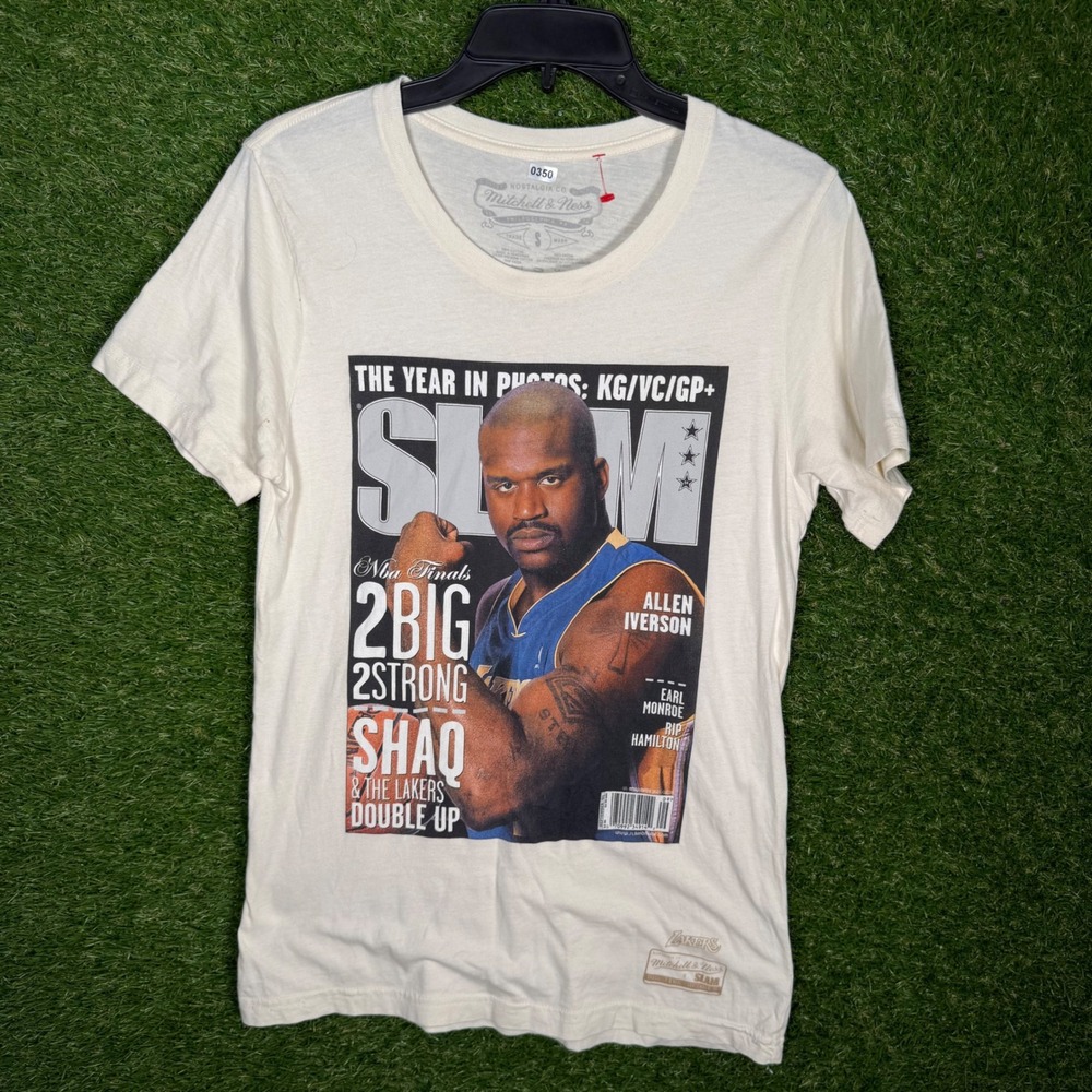 Mitchell & Ness SHAQ‎ Allen Iverson Slam NBA Finals T-Shirt Men's Size S